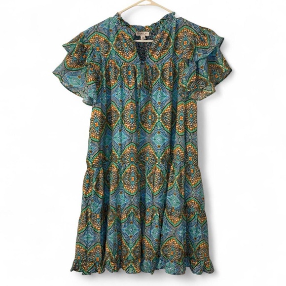 Current Air Blue and Yellow Midi Dress - Picture 2 of 9